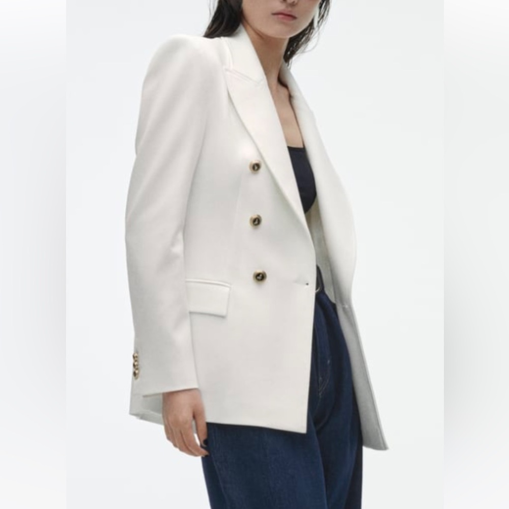White double breasted Zara blazer